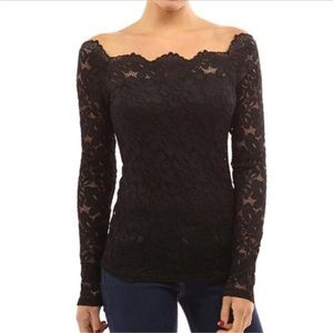 Small Black long sleeve off the shoulder shirt